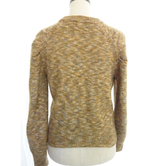 Madewell Space Dye Pleat Sleeve Pullover Sweater Brown Heathered Size Small - Picture 3 of 7